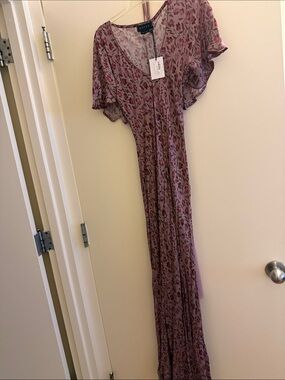Hatch Floral Maxi Dress in Mauve Pink - Size 3/ maternity